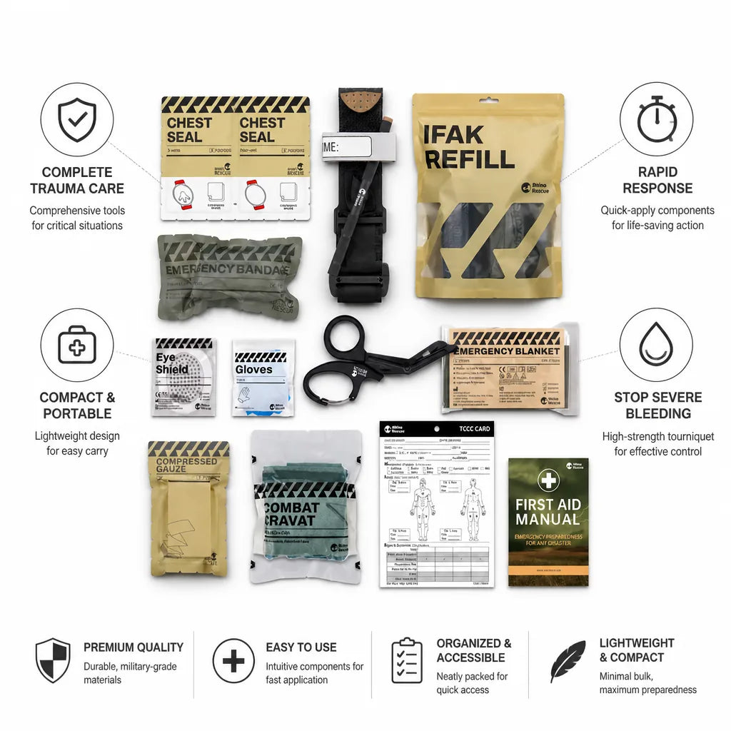Trauma First Aid Kit Aluminum Tourniquet & Chest Seal