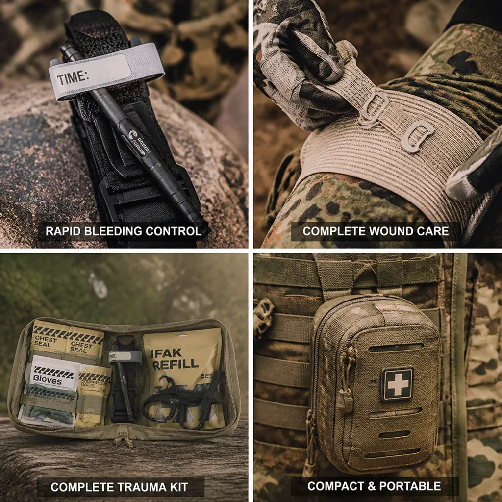 Trauma First Aid Kit Aluminum Tourniquet Compression Gauze