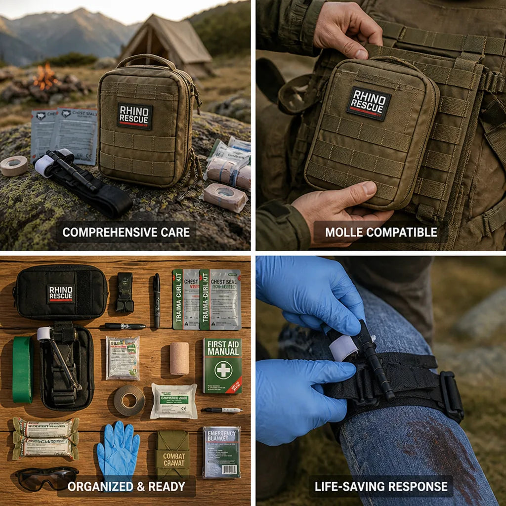Trauma Kit MOLLE-Compatible Pouch Tourniquet & Chest Seals