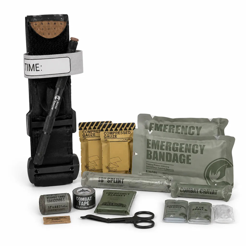 Trauma Kit MOLLE-Compatible Pouch Tourniquet & Chest Seals