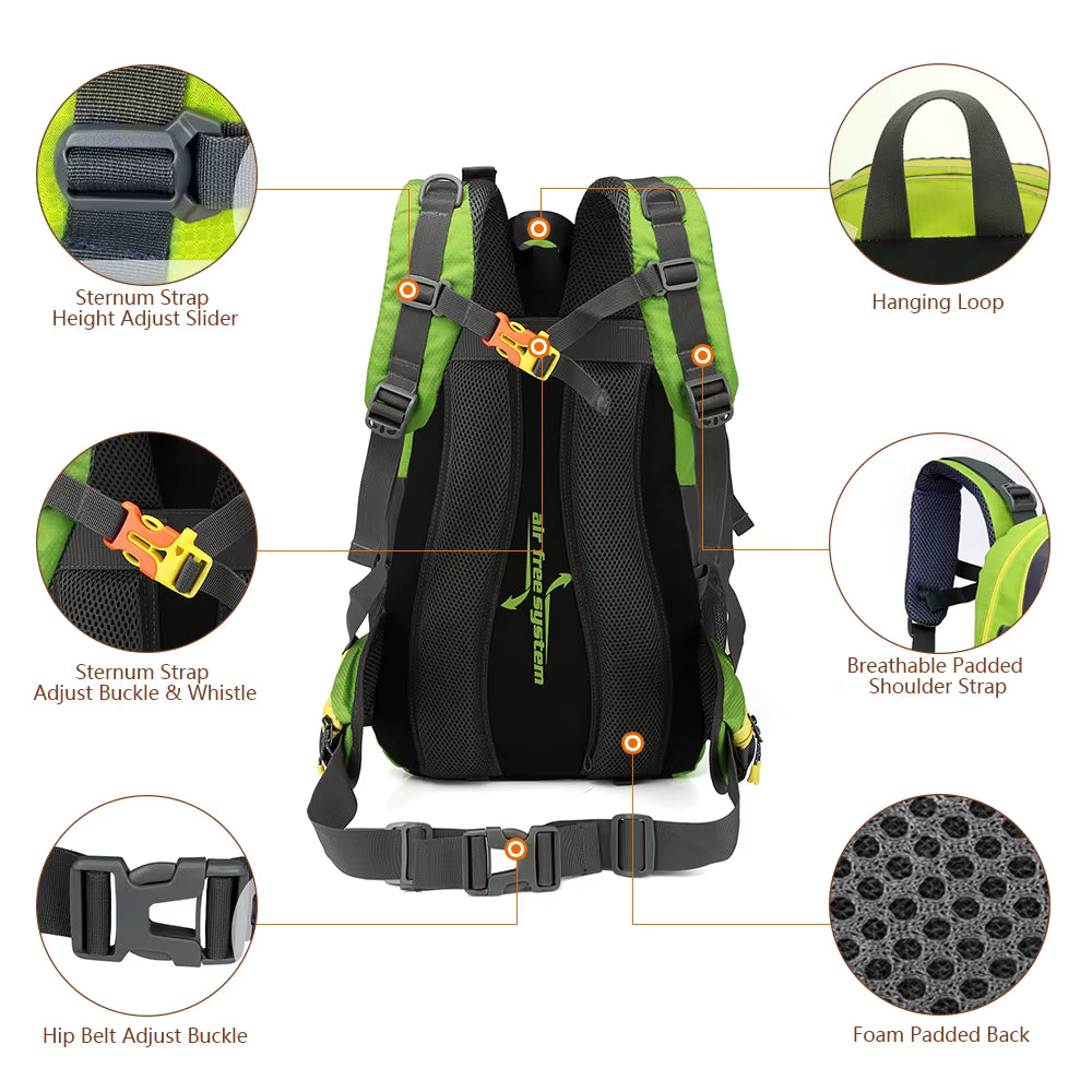 Travel Backpack 40L Water-Repellent Nylon