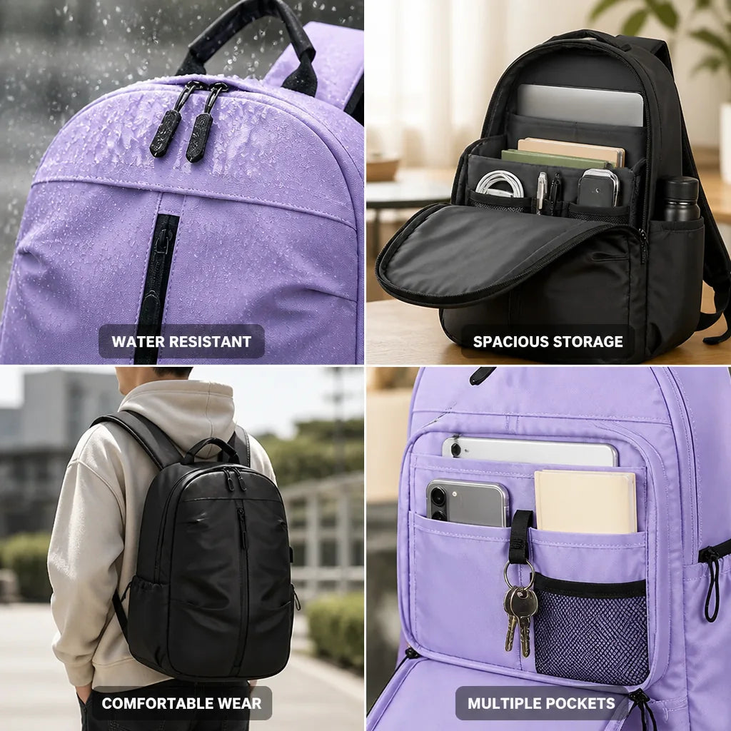 Travel Backpack Water-Resistant Multiple Organizer Pockets