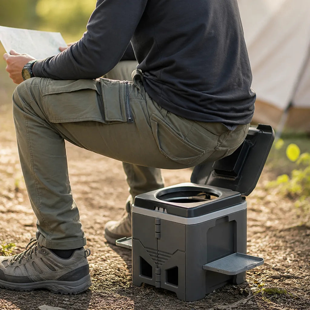 Travel Toilet Foldable Space-Saving 331 Pound Capacity
