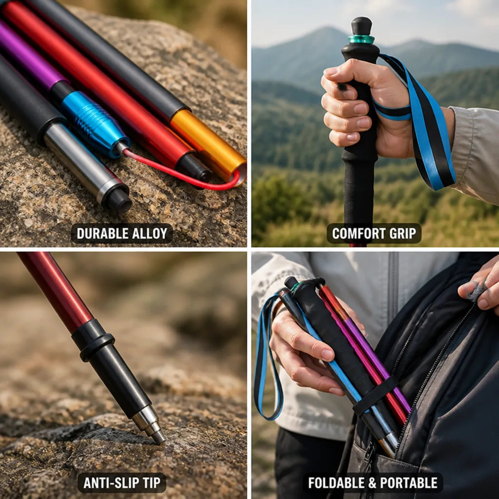 Trekking Poles Folding 7075 Aluminum EVA Grip