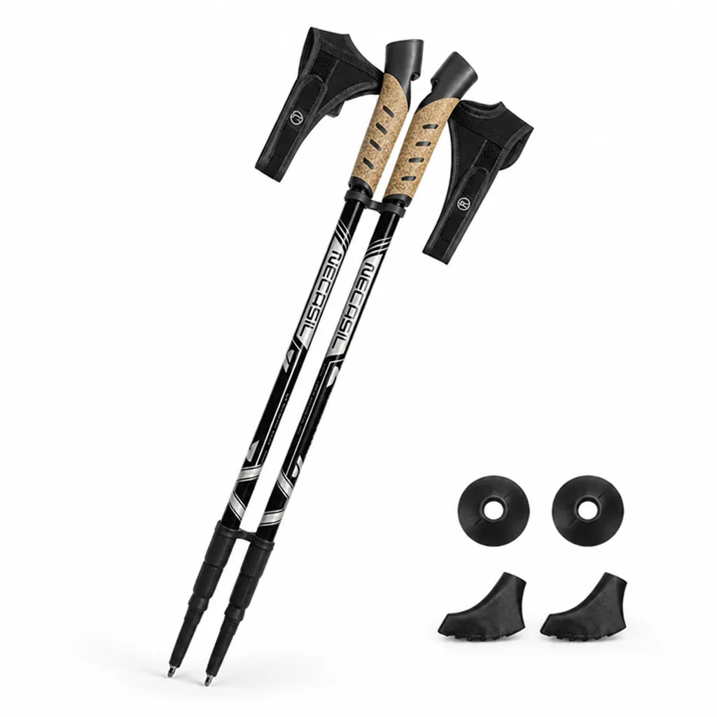 Trekking Poles Telescopic Aluminum Cork Handle 2 Pack