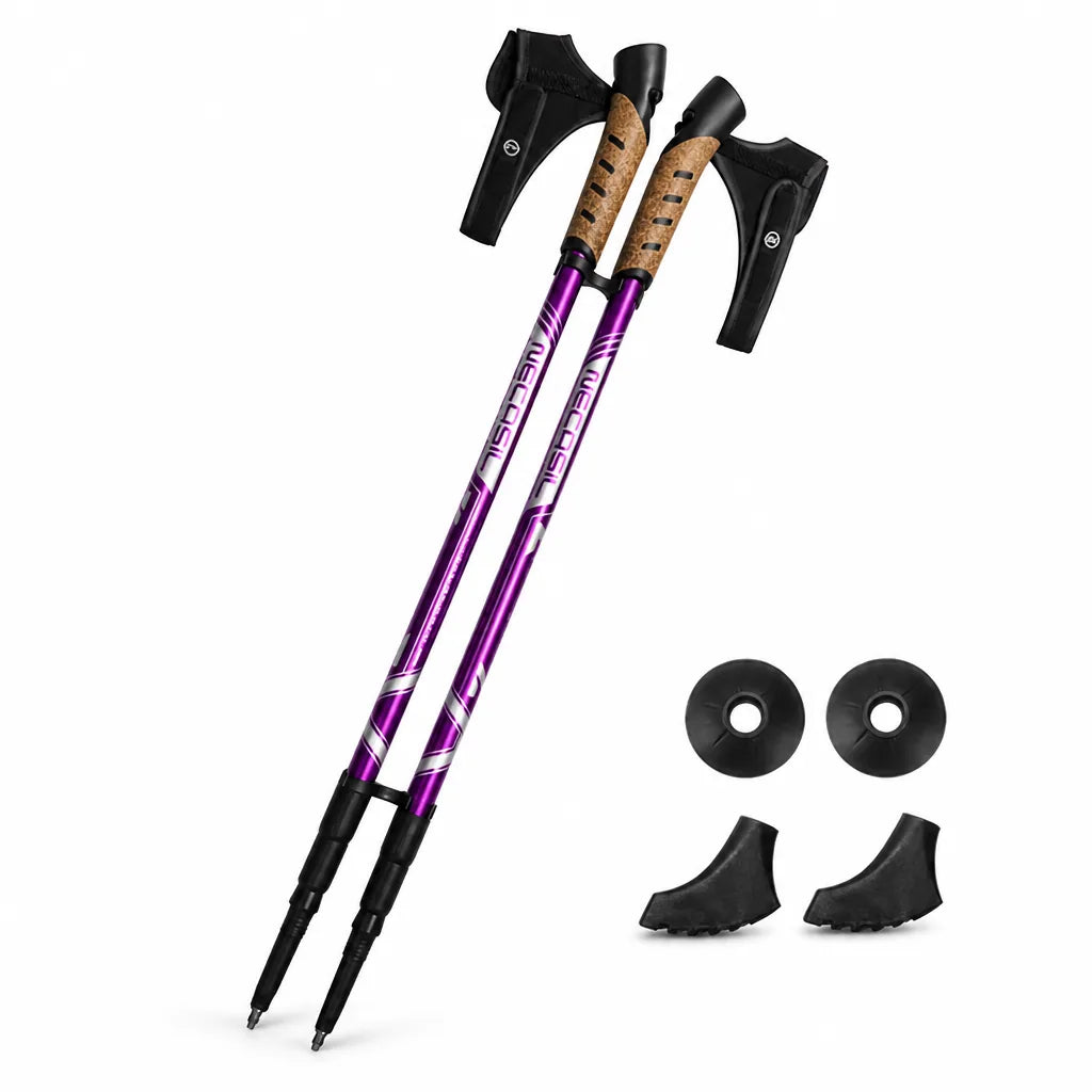 Trekking Poles Telescopic Aluminum Cork Handle 2 Pack
