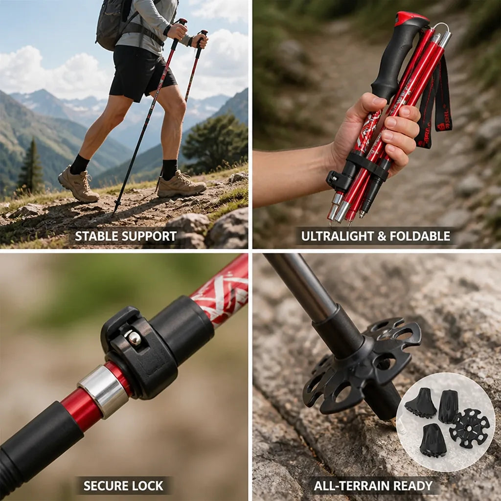 Trekking Poles Ultralight Foldable Set of 2