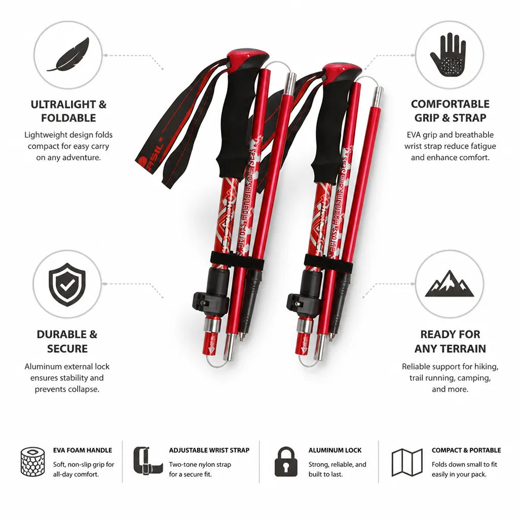 Trekking Poles Ultralight Foldable Set of 2