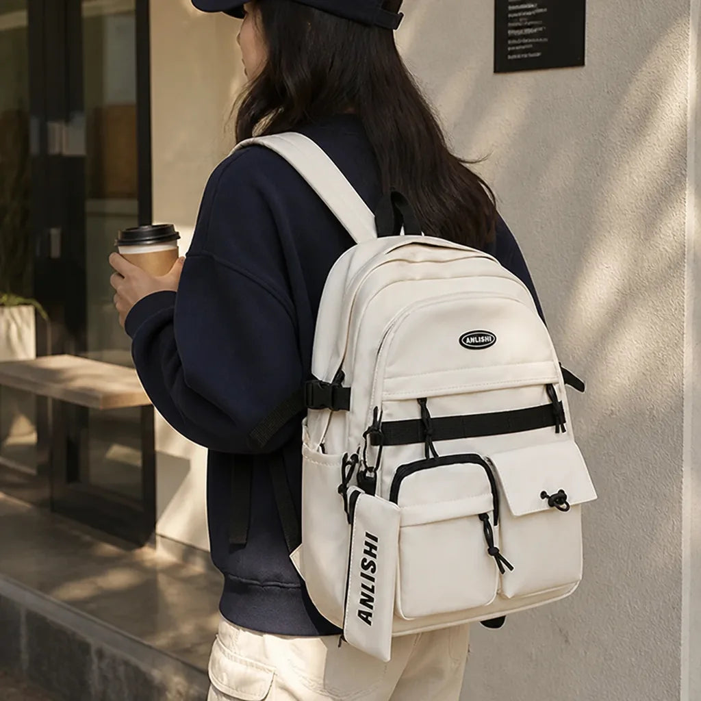 Urban Multi-Compartment Backpack With Adjustable Padded Shoulder Straps