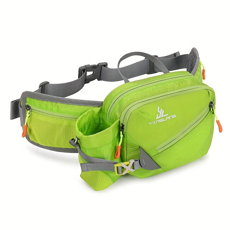 Waist Bag Durable Nylon Bottle Holder Multiple Zip Pockets