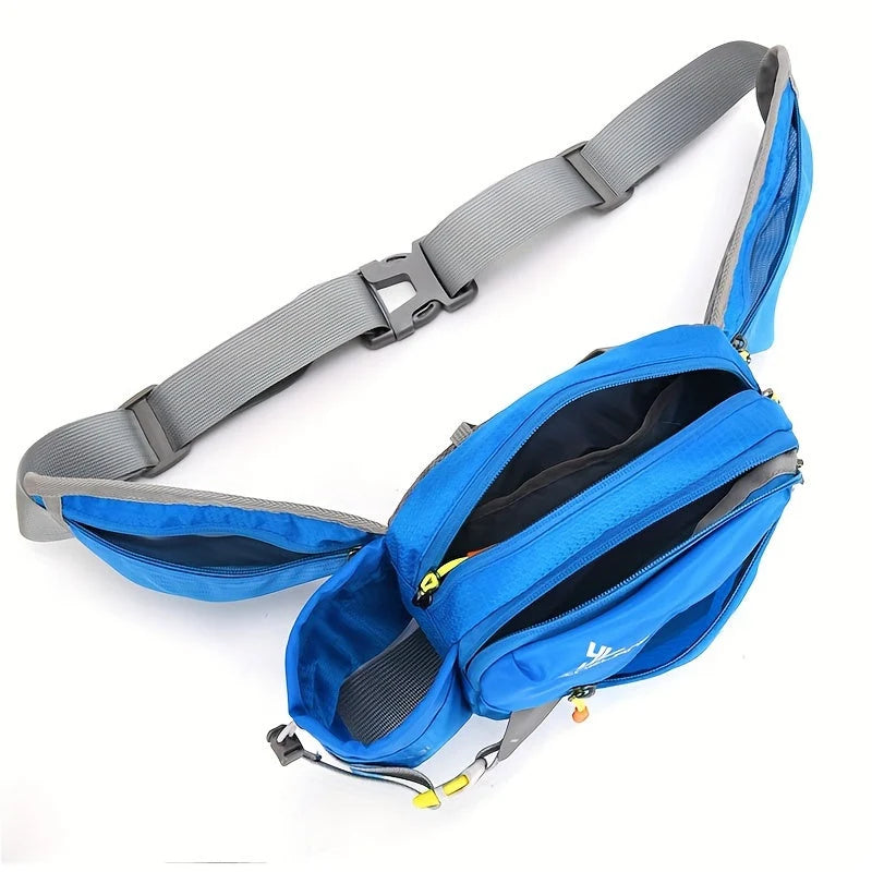 Waist Bag Durable Nylon Bottle Holder Multiple Zip Pockets