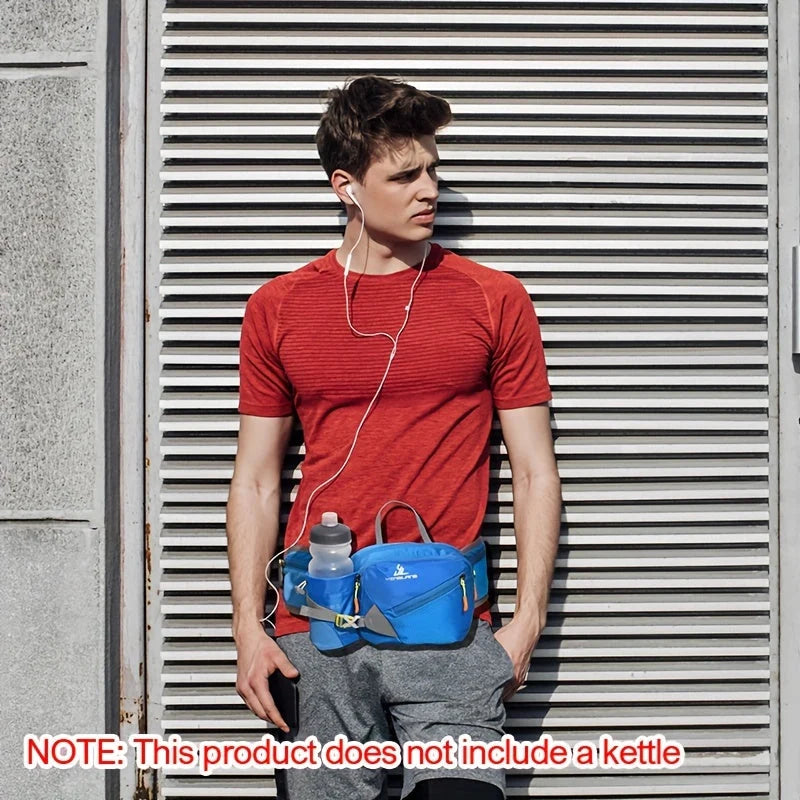 Waist Bag Durable Nylon Bottle Holder Multiple Zip Pockets