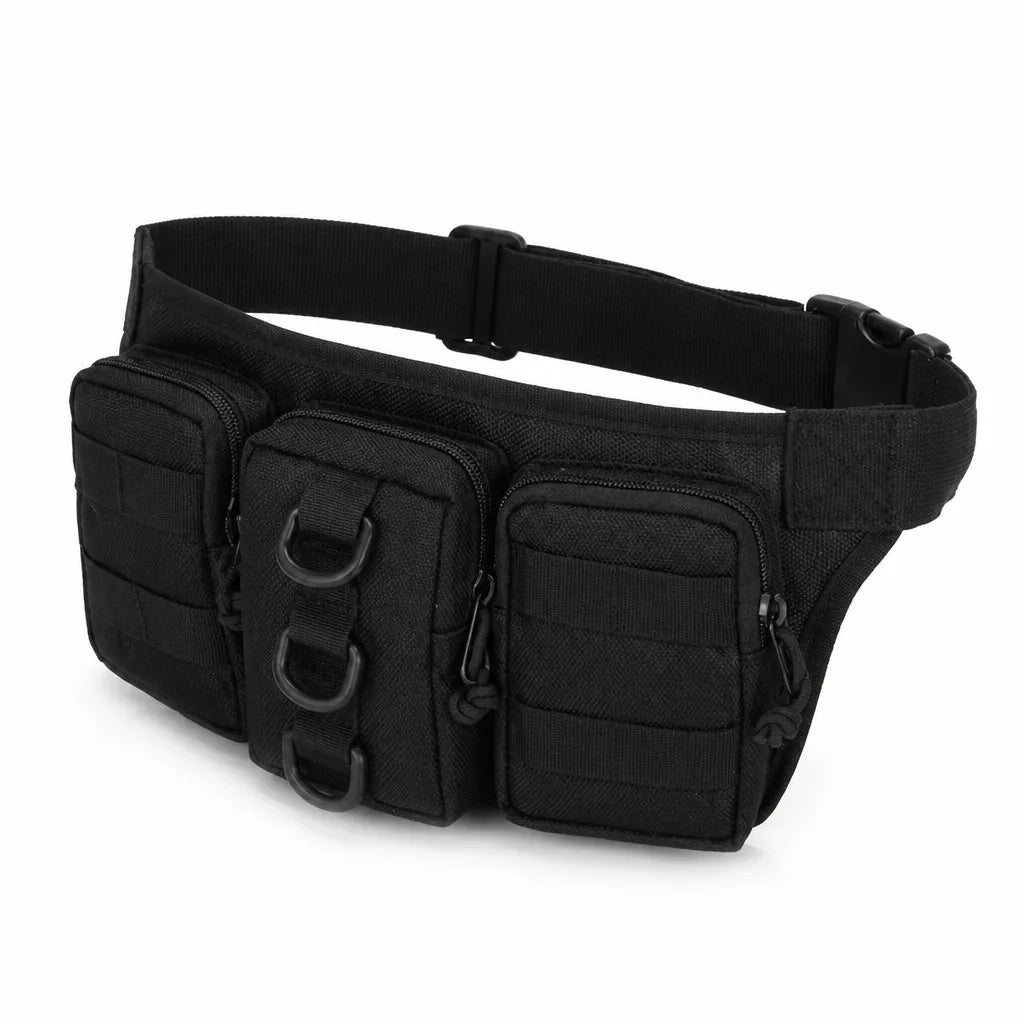 Waist Bag Waterproof 800D Oxford Three Zippered Pockets