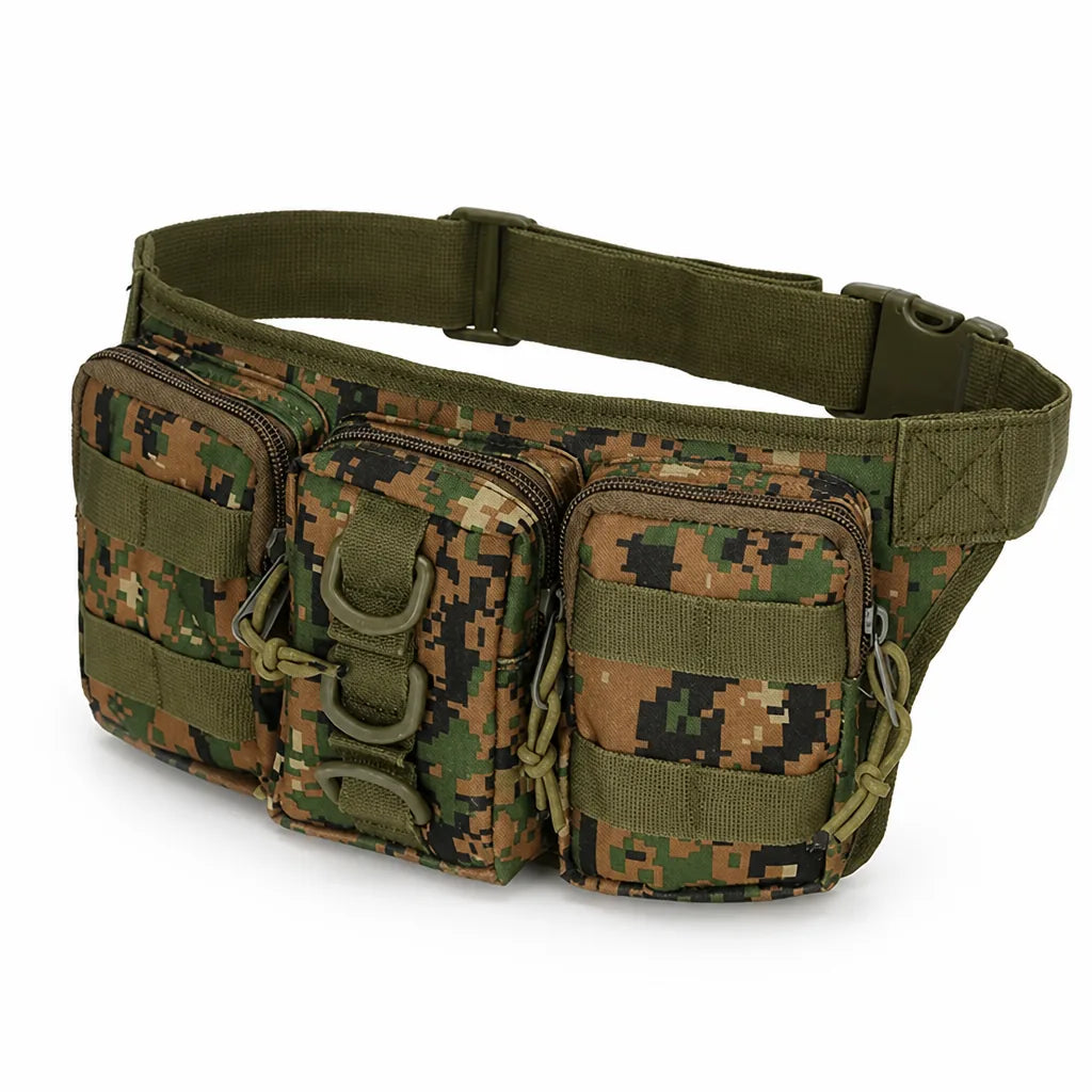Waist Bag Waterproof 800D Oxford Three Zippered Pockets