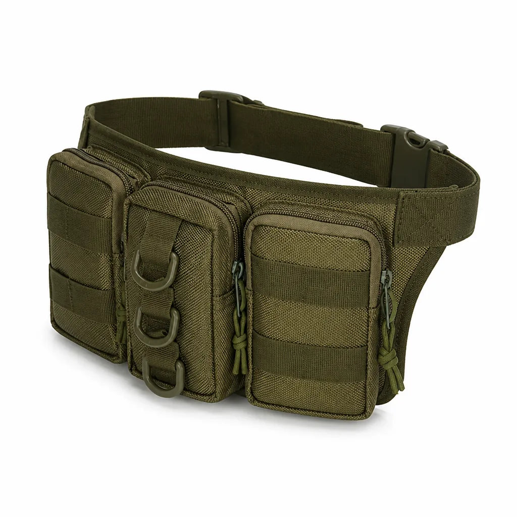 Waist Bag Waterproof 800D Oxford Three Zippered Pockets