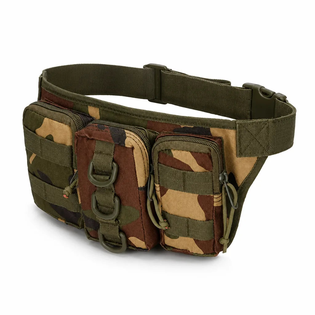 Waist Bag Waterproof 800D Oxford Three Zippered Pockets