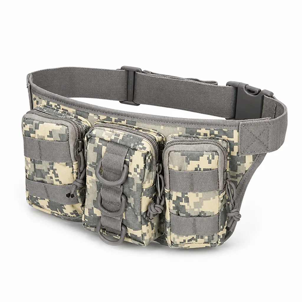 Waist Bag Waterproof 800D Oxford Three Zippered Pockets