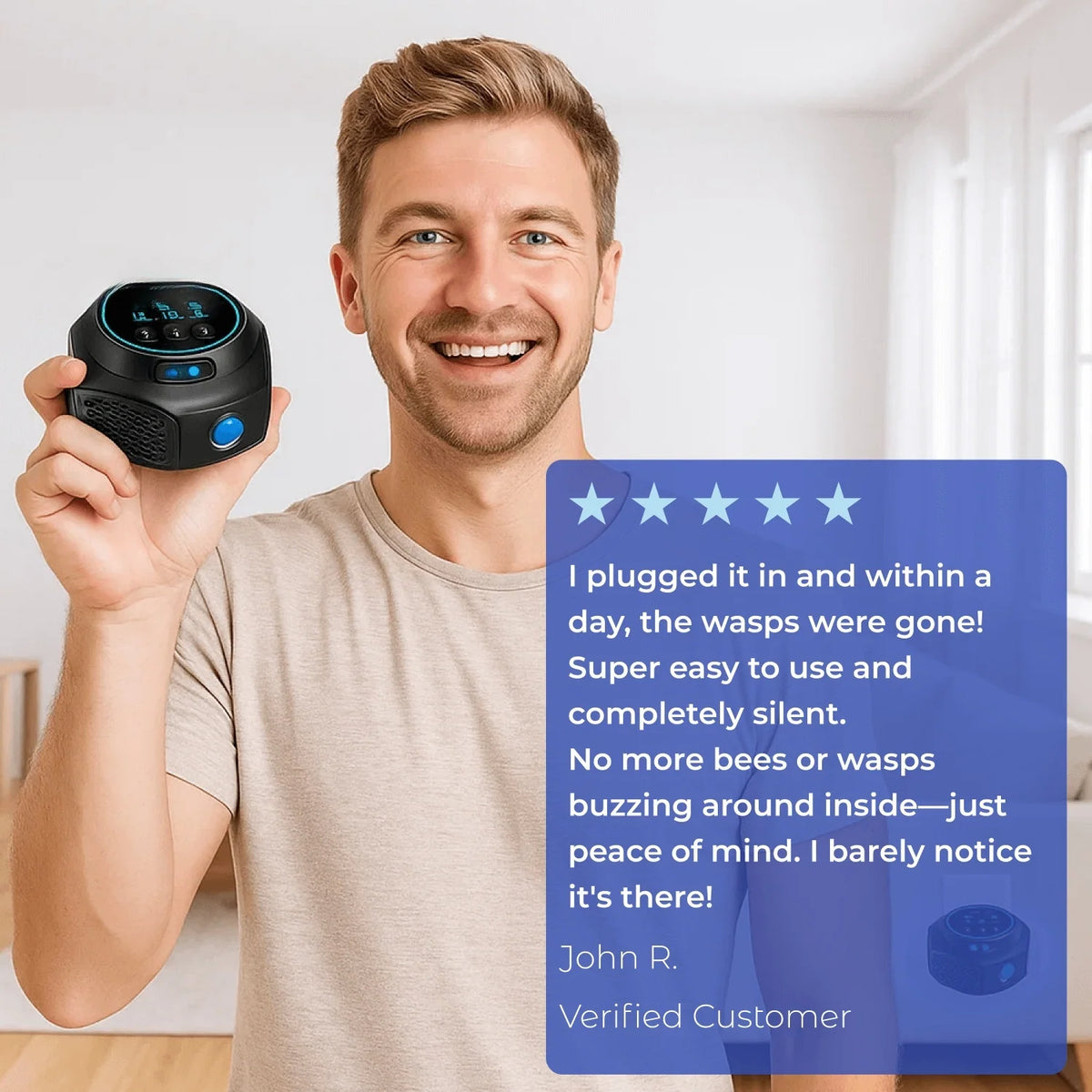 Wasp & Bee Repeller Ultrasonic Plug-In Wide Coverage