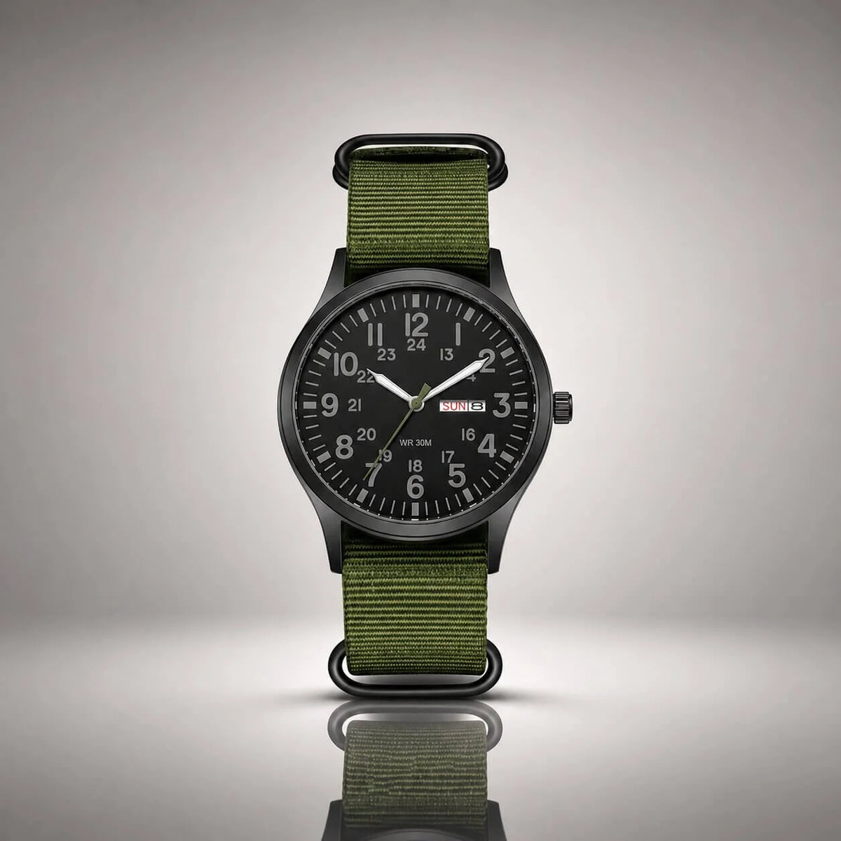 Watch Water-Resistant Nylon Strap & Stainless Steel Case