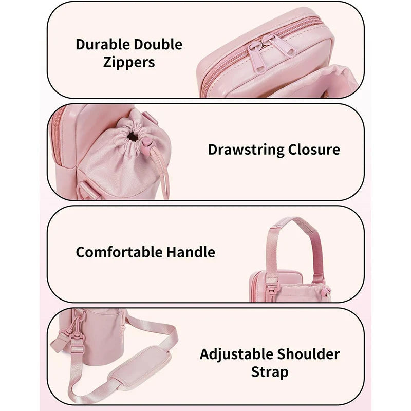 Water Bottle Carrier Insulated Adjustable Strap Wipeable Exterior