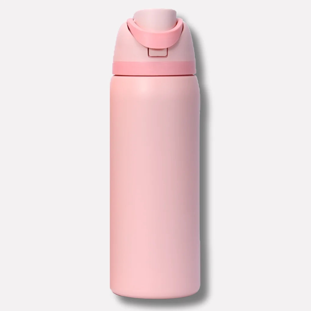Water Bottle Stainless Steel Double-Walled Leak-Proof Lid & Straw