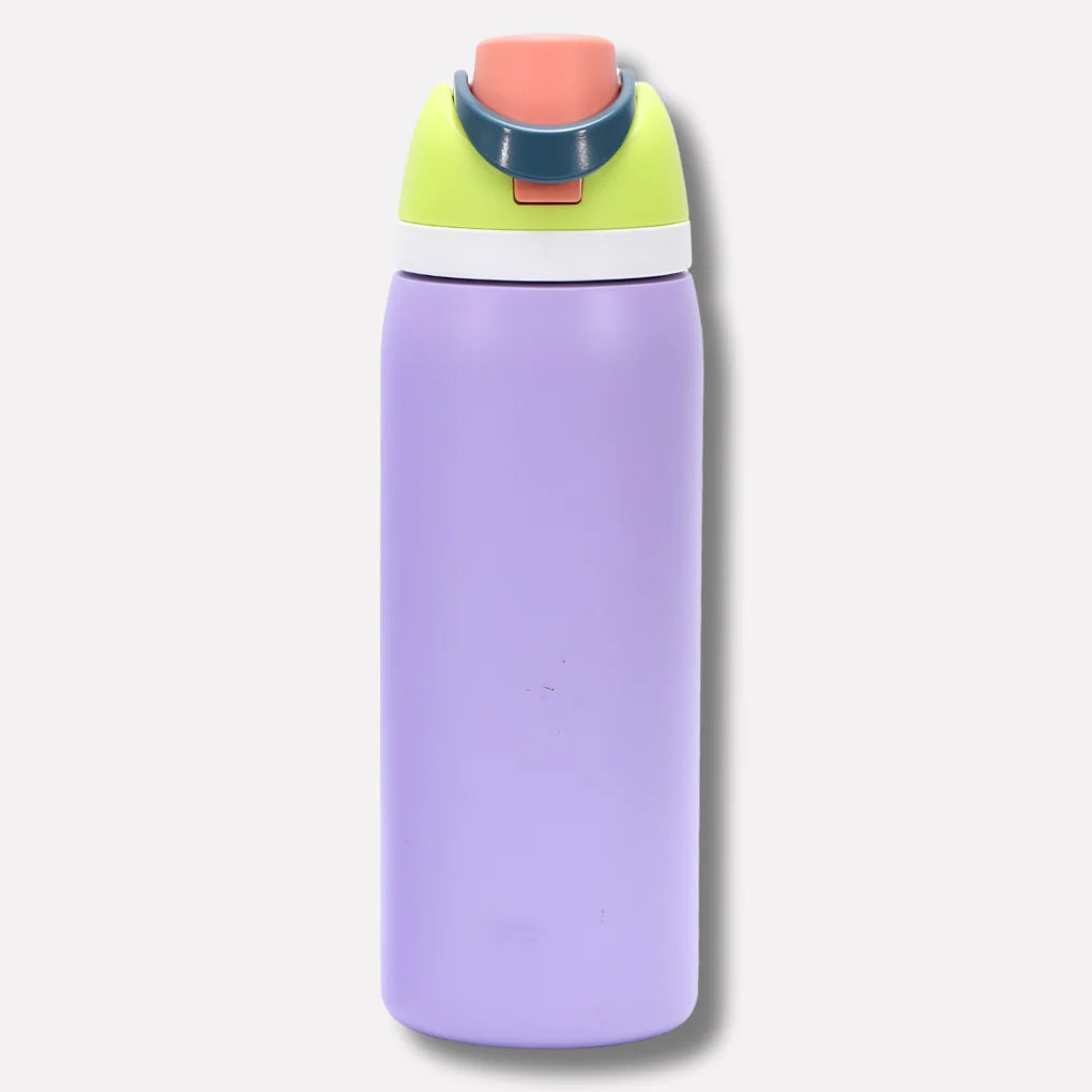 Water Bottle Stainless Steel Double-Walled Leak-Proof Lid & Straw