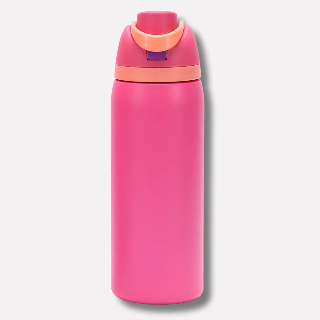 Water Bottle Stainless Steel Double-Walled Leak-Proof Lid & Straw