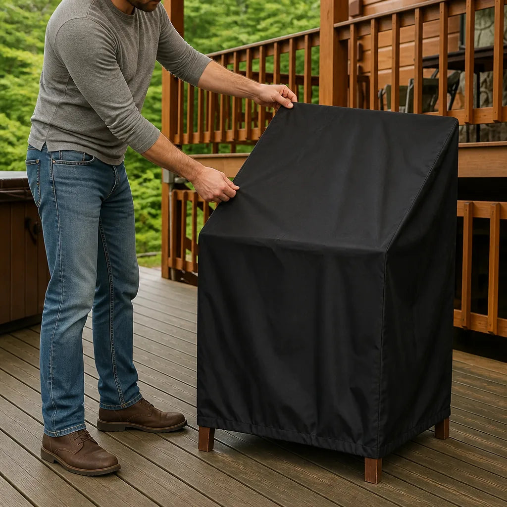 Water-Repellent Fabric Outdoor Furniture Cover (Fits Chairs And Tables)