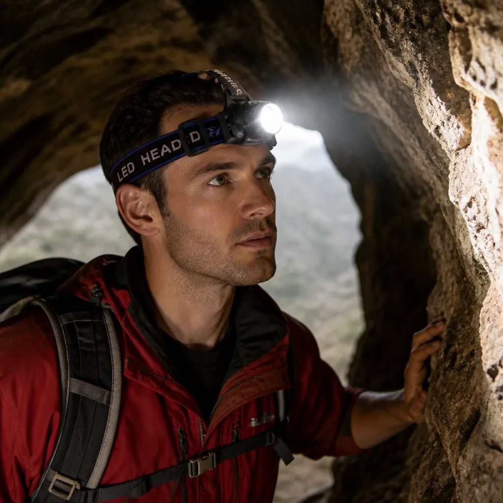 Water-Resistant LED Headlamp With Adjustable Zoom (2000 Lumens)