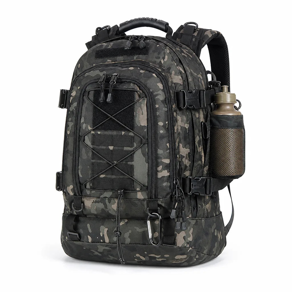 Water-Resistant Molle Backpack With Hydration Bladder Slot (60L Expandable)