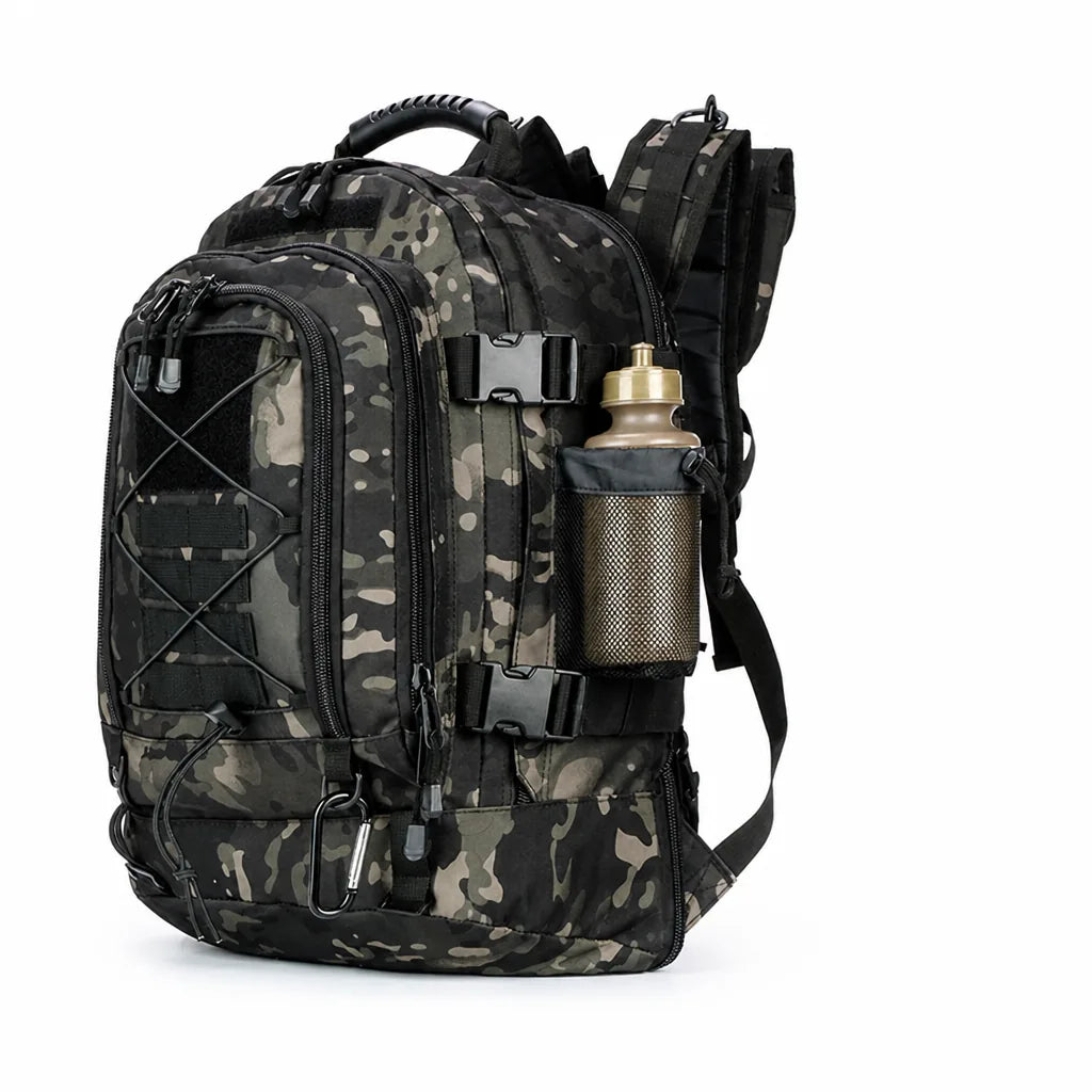 Water-Resistant Molle Backpack With Hydration Bladder Slot (60L Expandable)