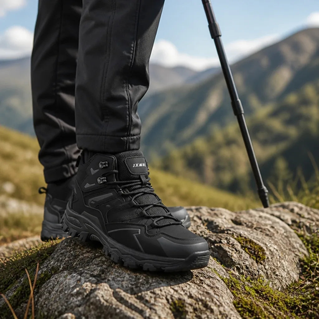Waterproof Hiking Shoes With Cushioned Heel And Non-Slip Sole