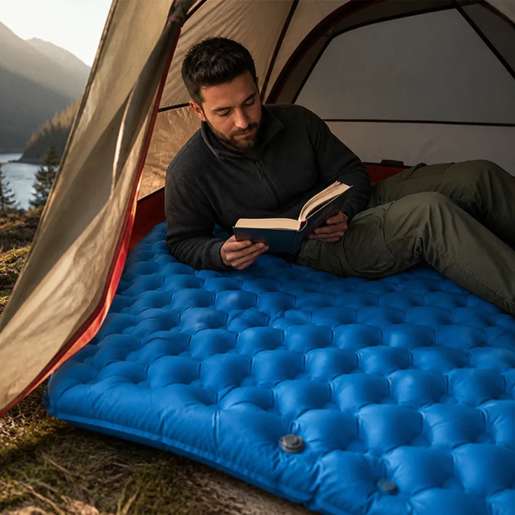 Waterproof Nylon Inflatable Diamond Air-Tube Camping Sleeping Pad