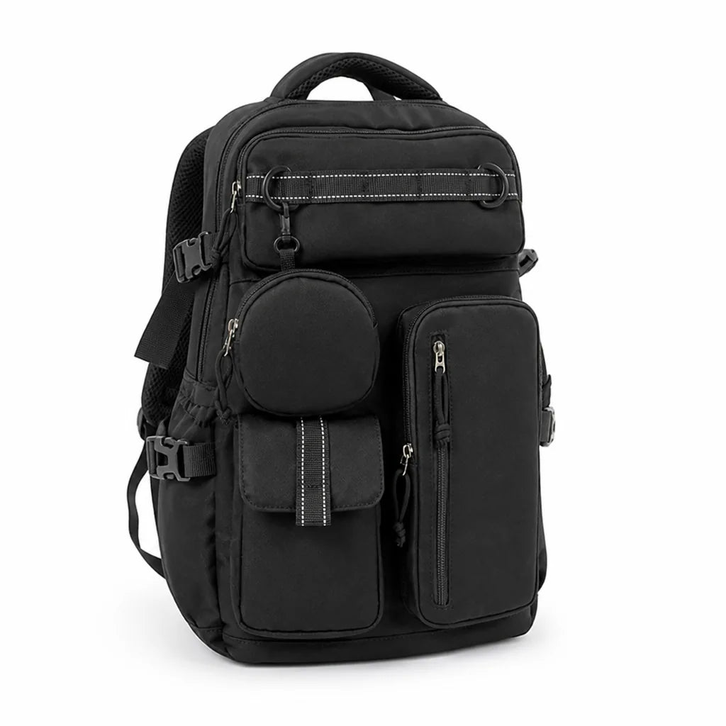 Weather-Resistant Multi-Compartment Backpack With Padded Shoulder Straps