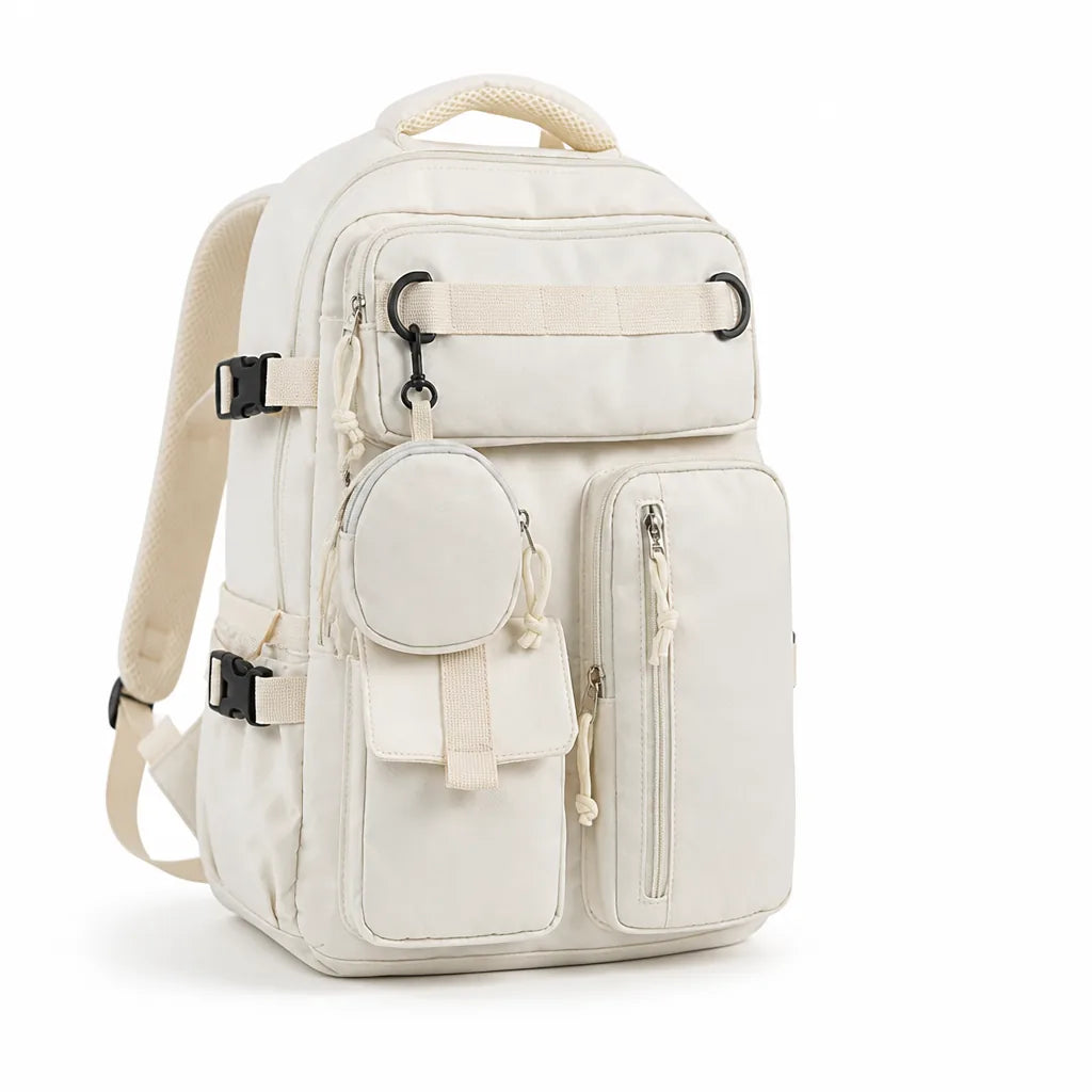 Weather-Resistant Multi-Compartment Backpack With Padded Shoulder Straps