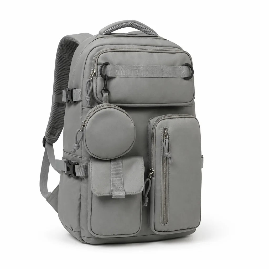 Weather-Resistant Multi-Compartment Backpack With Padded Shoulder Straps
