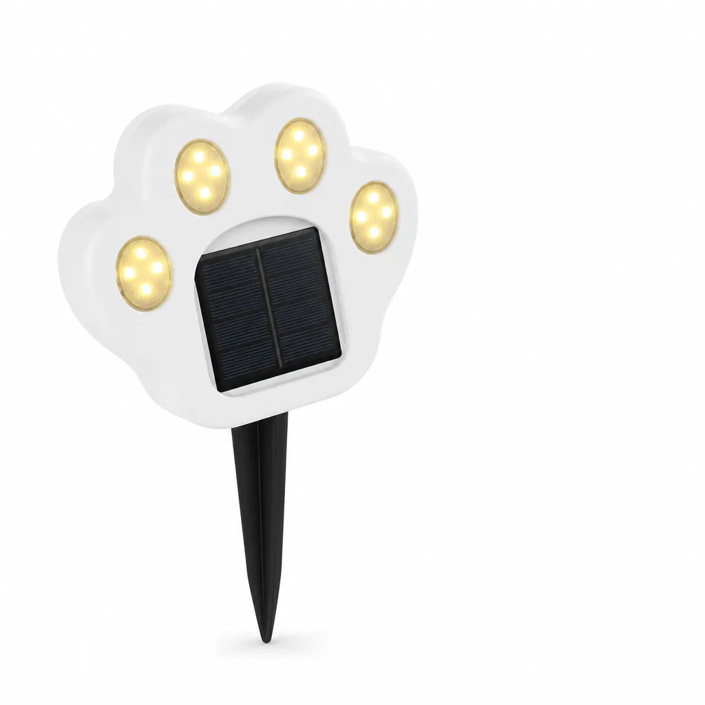 Weather-Resistant Solar LED Paw Print Pathway Light