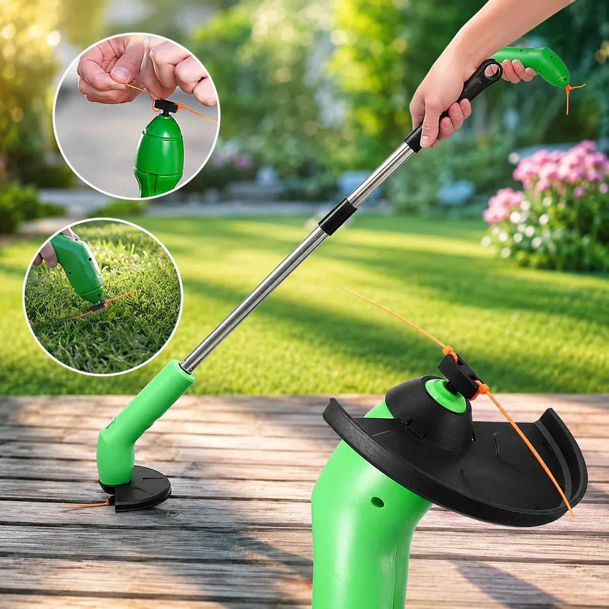 Weed Trimmer Cordless AA-Powered Extendable 63 Cm