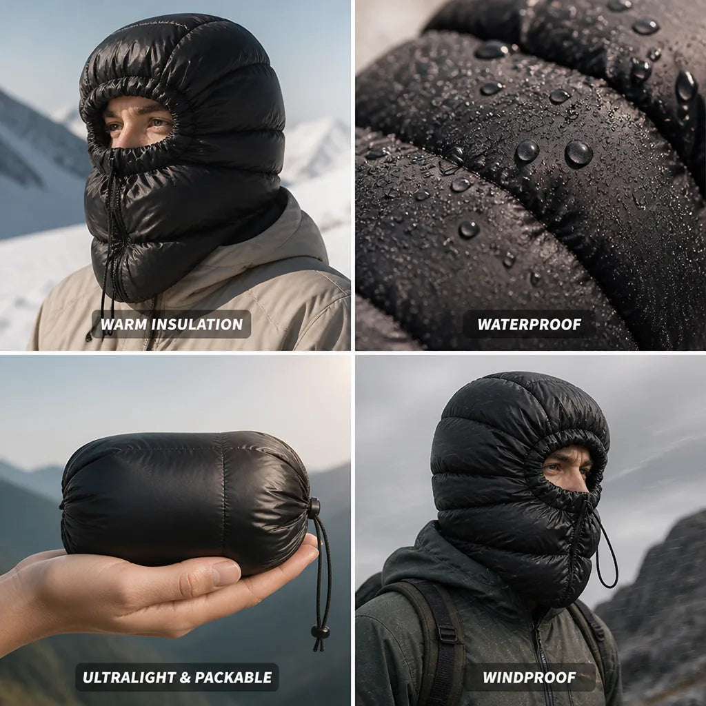 Winter Hat Goose Down Insulated Waterproof Ultralight & Packable
