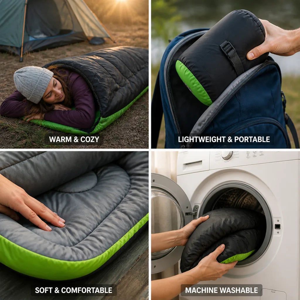 Women's Sleeping Bag Lightweight & Insulated Machine Washable