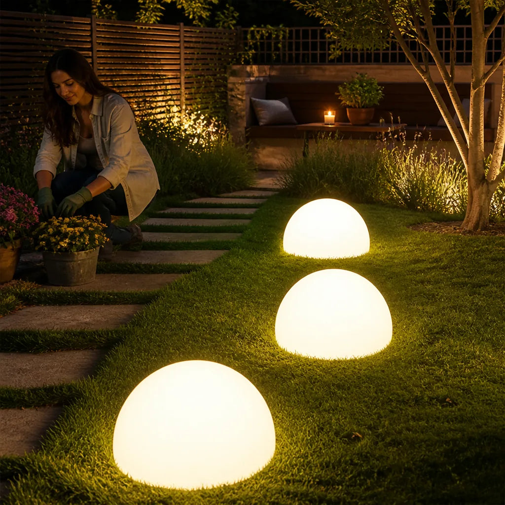 Wreath-Shaped Waterproof Solar Dome Light (16-Color Dimmable With Remote)
